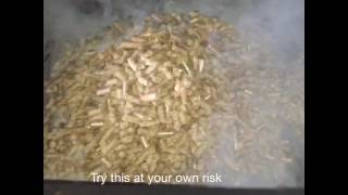 Burning pellets in an ordinary wood stove [upl. by Netloc955]