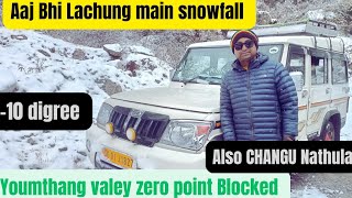 continue snowfall in Lachung  youmthang valley  Zero point  Road Blocked Todays 17012024 [upl. by Atnek]