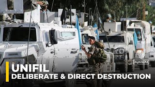 UNIFIL The deliberate and direct destruction of un property is a violation of international law [upl. by Prue]