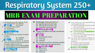 Respiratory System  Important questions  MRB EXAM PREPARATION [upl. by Winzler]