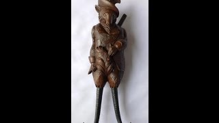 Black Forest Carved Fruitwood and Horn Musical Coat Hook  UKAA [upl. by Atoiganap204]