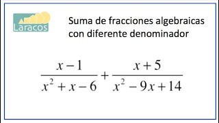 Suma de fracciones algebraicas con diferente denominador ejemplo 2 [upl. by Annehcu]