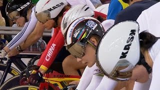 Womens Keirin Final  2014 Track Cycling World Cup  London [upl. by Akiem]