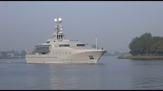 Lürssen Yachts Skat arrival of today at Royal Huismans Huisfit in Zaandam [upl. by Greenebaum]