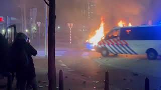 Major migrant riots in Holland against police [upl. by Yelnahs]