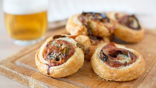 Green Pepper amp Serrano Ham Puff Pastry Pinwheels  Ham amp Cheese Pinwheels Recipe [upl. by Mcfarland]