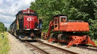 Abandoned Railroad Track Put Back In Service Shortline Railroad Chase And Update CCET [upl. by Anivlac]