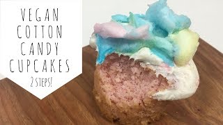 2 step  easy VEGAN COTTON CANDY CUPCAKES [upl. by Nason53]