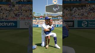 Mookie’s daughter Kynlee surprised her dad for Kids Take the Field before the game baseball [upl. by Cutter846]