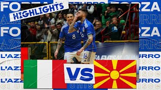 Highlights ItaliaMacedonia del Nord 63  Futsal  Qualificazioni Mondiali 2024 [upl. by Ityak]