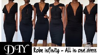 HOW TO  DIY ROBE DE SOIREE INFINITY FACILE SANS PATRON  SUPER EASY ALL IN ONE EVENING DRESS [upl. by Dnomra53]