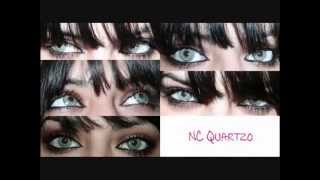 Solotica Naturals Quartzo grey contact lenses in dark brown eyes [upl. by Arin]