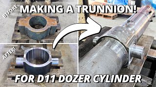 Making a NEW Trunnion for BIG D11T Bulldozer  Machining amp Welding [upl. by Kelleher]