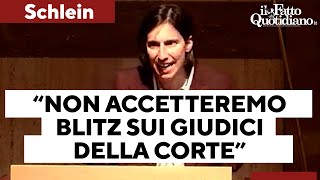 Schlein “Non accetteremo blitz sull’elezione dei giudici della Corte costituzionale” [upl. by Aicelaf150]