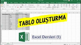 Excel Dersleri 1 Tablo Oluşturma [upl. by Cresida]