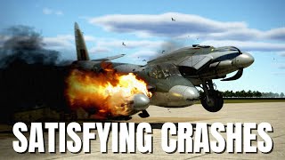 Satisfying Airplane Crashes Bailouts amp Fails V335  IL2 Sturmovik Flight Simulator Crashes [upl. by Riada449]