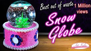 How to make snow globe from waste fuse bulb  best out of waste  Artkala 140 [upl. by Pedersen]