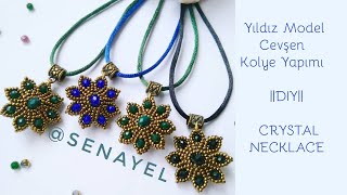 CEVŞEN KOLYE YAPIMI  YILDIZ MODEL  DIY  STARS NECKLACE [upl. by Norehc147]