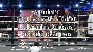 Saenchais Epic Question Mark Kick KO  Biomechanics Analysis [upl. by Aratihc]