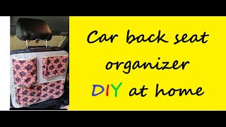 How to make car backseat organizercar organizer for kidsDIY at home [upl. by Nirak]