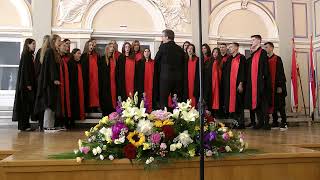 quotM Marulićquot High School Mixed Choir  Cantate Domino H L Hassler [upl. by Akemad]