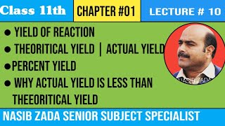 YIELD OF REACTIONTheoritical yield Actual yield and percent yield of reactionCHEMISTRY CLASS [upl. by Hildegarde24]