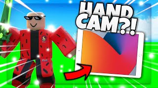 1 mobile player does handcam in Roblox Bedwars [upl. by Ecirehs]