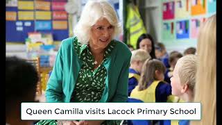 Queen Camilla stuns in green on visit to mark 200th anniversary of Lacock Primary School [upl. by Inaluahek8]