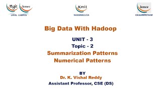 UNIT  3Summarization Patterns Numerical Patterns [upl. by Anitnahs]