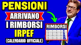 PENSIONI ARRIVANO I RIMBORSI 730 IRPEF 👉 ECCO IL CALENDARIO UFFICIALE E TUTTI I DETTAGLI❗️ [upl. by Hartwell]