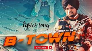 BTown  Official Lyric Video  Sidhu Moose Wala  BTown ft Sunny Malton [upl. by Brey]