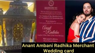 Anant Ambani Radhika Merchant wedding card details Anant Ambani Radhika Merchant wedding Ambanis [upl. by Brina660]