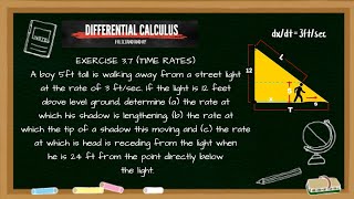 Differential Calculus Feliciano and Uy Exercise 37 Time RatesLight and Shadow [upl. by Kimble]