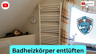 Badheizkörper entlüften ✅ Vertikalheizkörper entlüften ✅ [upl. by Calandria]