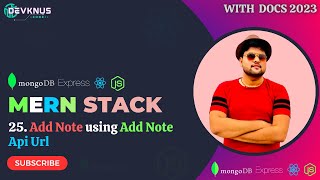 Add Note using Add Note Api Url  Mern Stack Tutorial in Hindi 2023 25 [upl. by Ibmab]