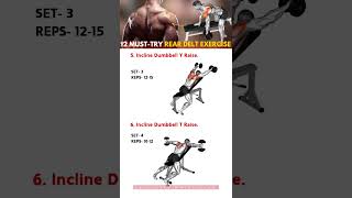 12 Effective Rear Delt Exercises With Dumbbells fitness bodybuilding workout [upl. by Zennas]