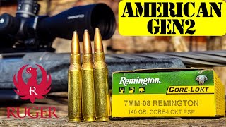 Ruger American Generation ii Rifle  100 Yard Groups with Remington CoreLokt 7mm08 [upl. by Ennairb]