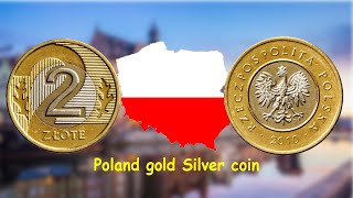 2 Zlotys Poland Old 1995 Coin Review and Value in Simple English  currency collection  zlote gold [upl. by Howlond]