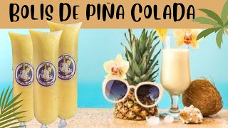 BOLIS DE PIÑA COLADA SUPER CREMOSOS para NEGOCIO receta facil y ECONOMICA [upl. by Aihtiekal]