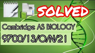 BIOLOGY AS CAMBRIDGE SOLVED P1  970013ON21 I octobernovember variant 3 2021 [upl. by Idnir]