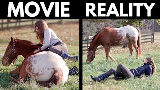 HORSES IN MOVIES VS HORSES IN REAL LIFE parody 😂 [upl. by Ibbison]