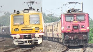 Dangerous Railway Curves  Intercity ExpressBandel Katwa Emu Local Trains Curving at Full Speed [upl. by Analad415]