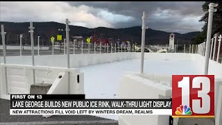 Lake George builds public ice rink light display [upl. by Aneeram]