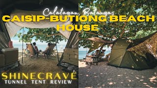 CAISIP BUTIONG Beach House  Calatagan Batangas  SHINECRAVE Tent Review  Mobi Garden Naturehike 4K [upl. by Idnek]