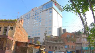 Marriott Hotel View in Kathmandu Nepal4K 60fps Virtual walk Tour from pond [upl. by Eeznyl]