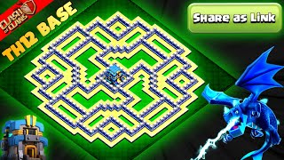 NEW BEST Town Hall 12 farming Base with Link 2024  TH12 Hybrid BASE Clash of Clans 1319 [upl. by Hama]