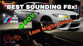 Can’t sleep Drive with me… POV Night Drive F87 M2 3d Audio Turbo ASMR [upl. by Gnni]