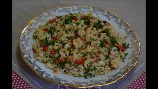 Salade de riz et de chevrettes سلطة الأرزّ الرّائعة واللّذيذة [upl. by Corneille748]