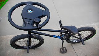 BMX RIDING WITH STEERING WHEEL [upl. by Adnamma186]