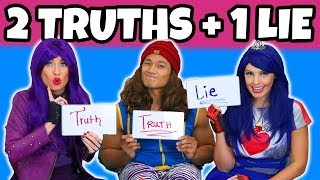 2 Truths and 1 Lie Challenge with Descendants Mal Evie and Jay Real or Fake [upl. by Nomolos590]